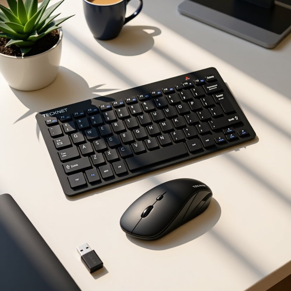 Mini Wireless Keyboard & Mouse Set – Bluetooth, Quiet Clicks